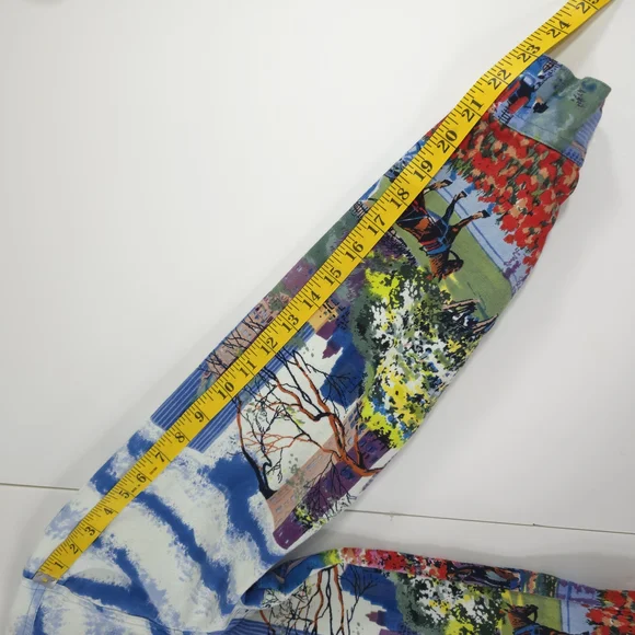 TAKE TWO Colorful Cityscape Denim Jacket WOMENS SIZE LARGE W/POCKETS 100% COTTON - Picture 15 of 16